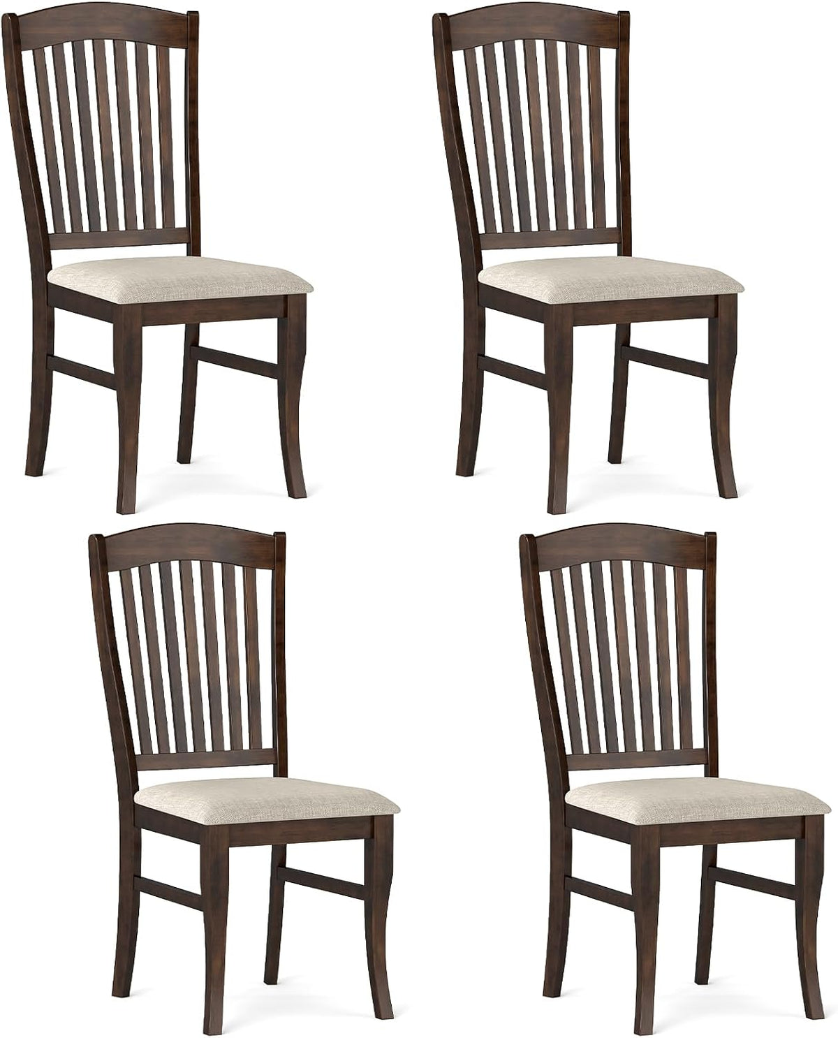 Goflame Set of 2/4 Wooden PU Leather Upholstered Dining Chairs