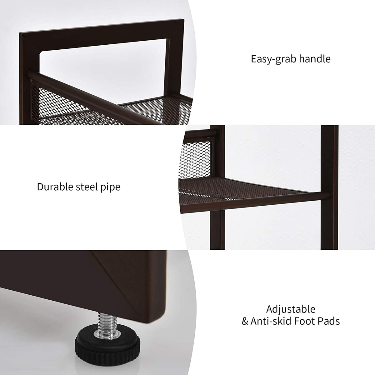 4-Tier Metal Shoe Rack, Shoe Storage Organizer - Goflameus