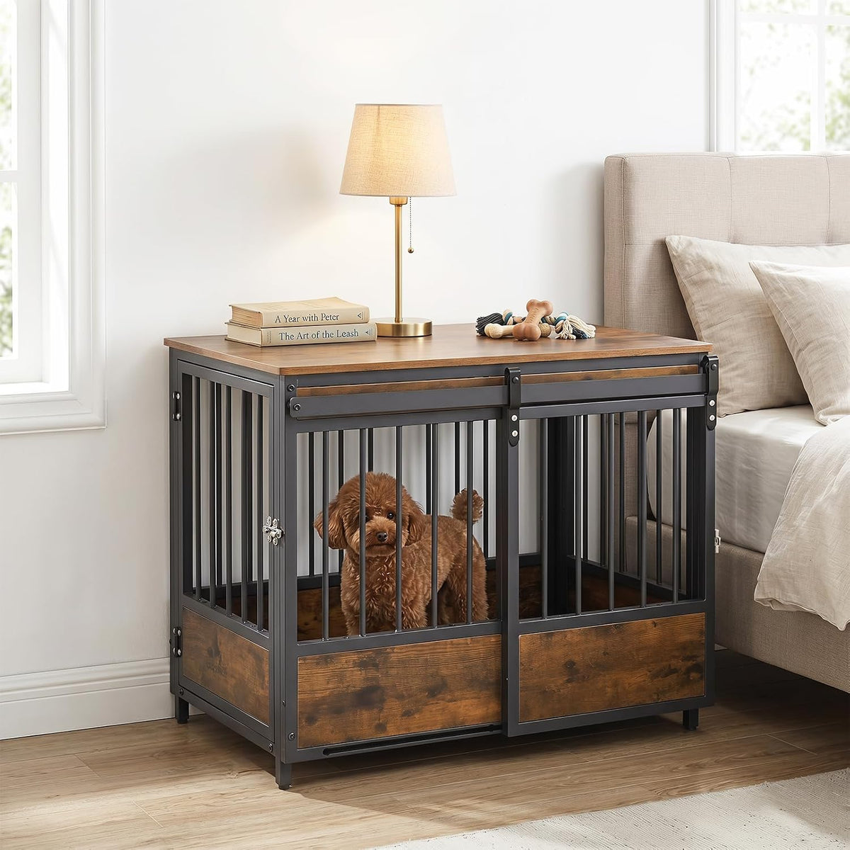 Goflame Dog Crate Furniture with 2 Doors