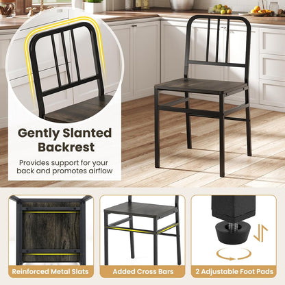 Goflame Metal Dining Chairs Set of 4 & Modern Kitchen Chairs