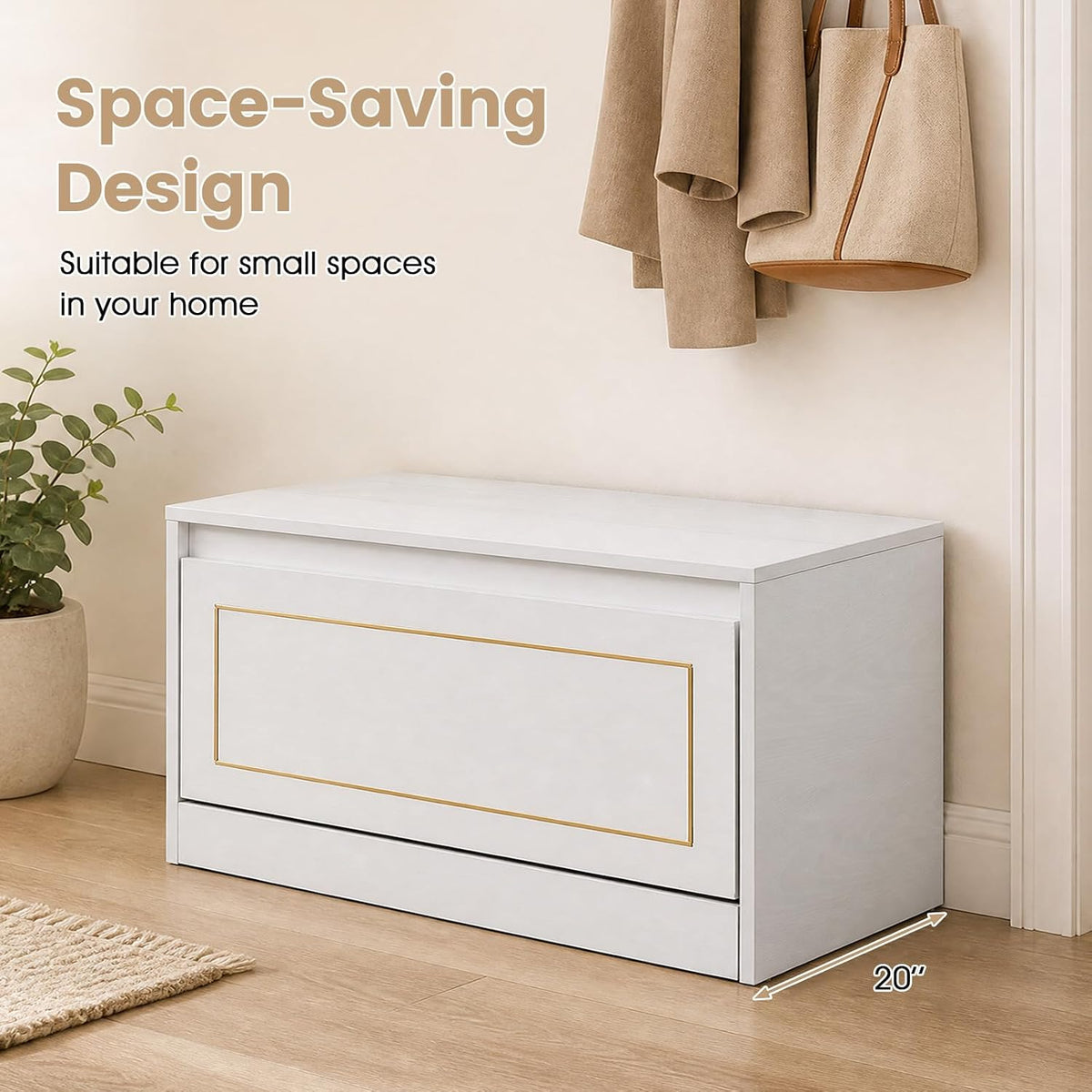 GOFLAME Shoe Storage Cabinet with Flip Drawer