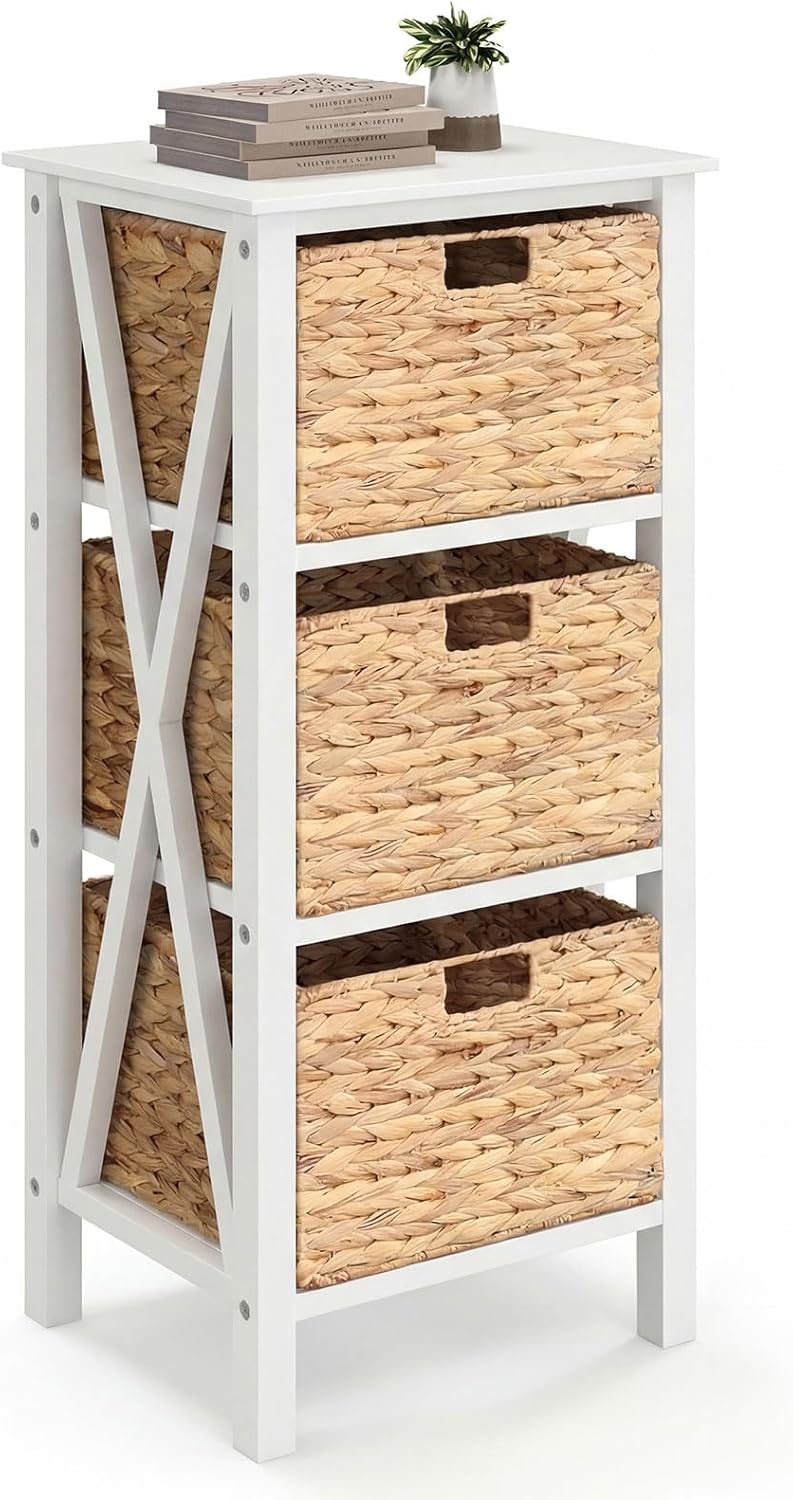 Goflame Wooden X-Design Side Table End Table