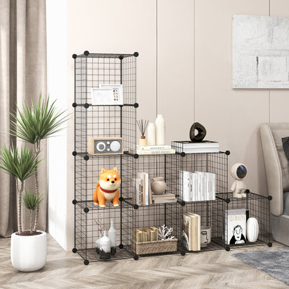 12 Wire Cubes Metal Freestanding Portable Modular DIY Bookcase, Storage Cabinet