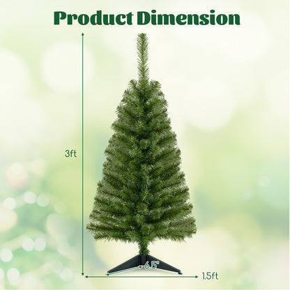 GOLFLAME 3FT Artificial Christmas Tree, Premium Mini Xmas Pine Tree with Stand Base Thicken Tips