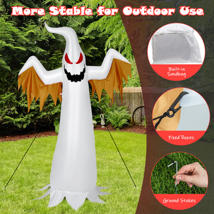 6FT Halloween Inflatable Scary Spooky Ghost, Blow Up Yard Decoration with Built-in Flame Light and Waterproof Blower