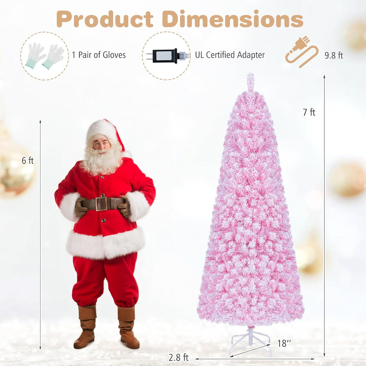 GOFLAME 5FT/6FT/7FT Prelit Christmas Tree