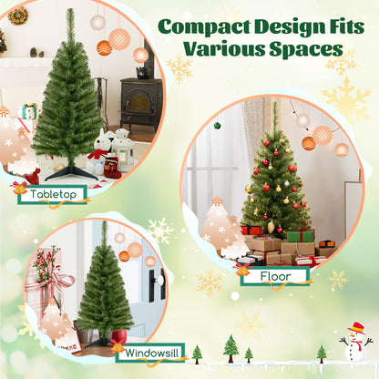 GOLFLAME 3FT Artificial Christmas Tree, Premium Mini Xmas Pine Tree with Stand Base Thicken Tips