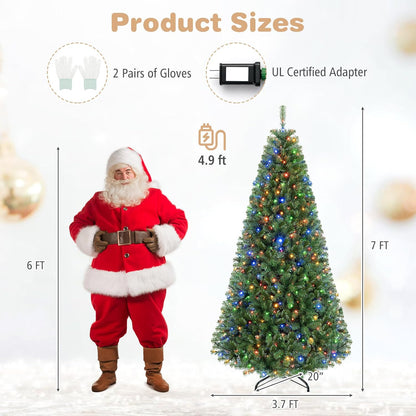 GOFLAME Artificial Christmas Tree | Dimmable Warm White & Multi-colored LED Lights