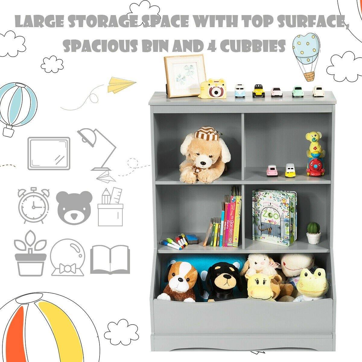 3 Shelf 4 Cube Units, Storage Bins Cubbies for Kids????? Collections - Goflameus