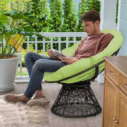 Goflame Rattan Round Papasan Chair