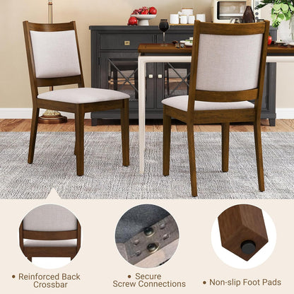Goflame Upholstered Dining Chairs Set of 2/4, Modern Farmhouse Kitchen Chairs w/Padded Backrest & Cushioned Seat, Rubber Wood Frame