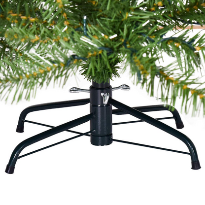 Goflame Pre-Lit Christmas Tree Artificial PVC Spruce Hinged with 560 LED Lights and Solid Metal Legs - GoflameUS