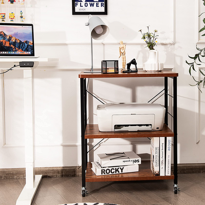 Goflame Kitchen Baker's Rack 3-Tier Microwave Cart on Wheels