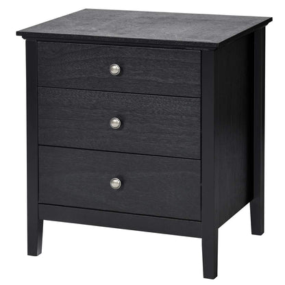 Goflame Nightstand with Drawers Solid Structure Side Table for Storage Bedroom