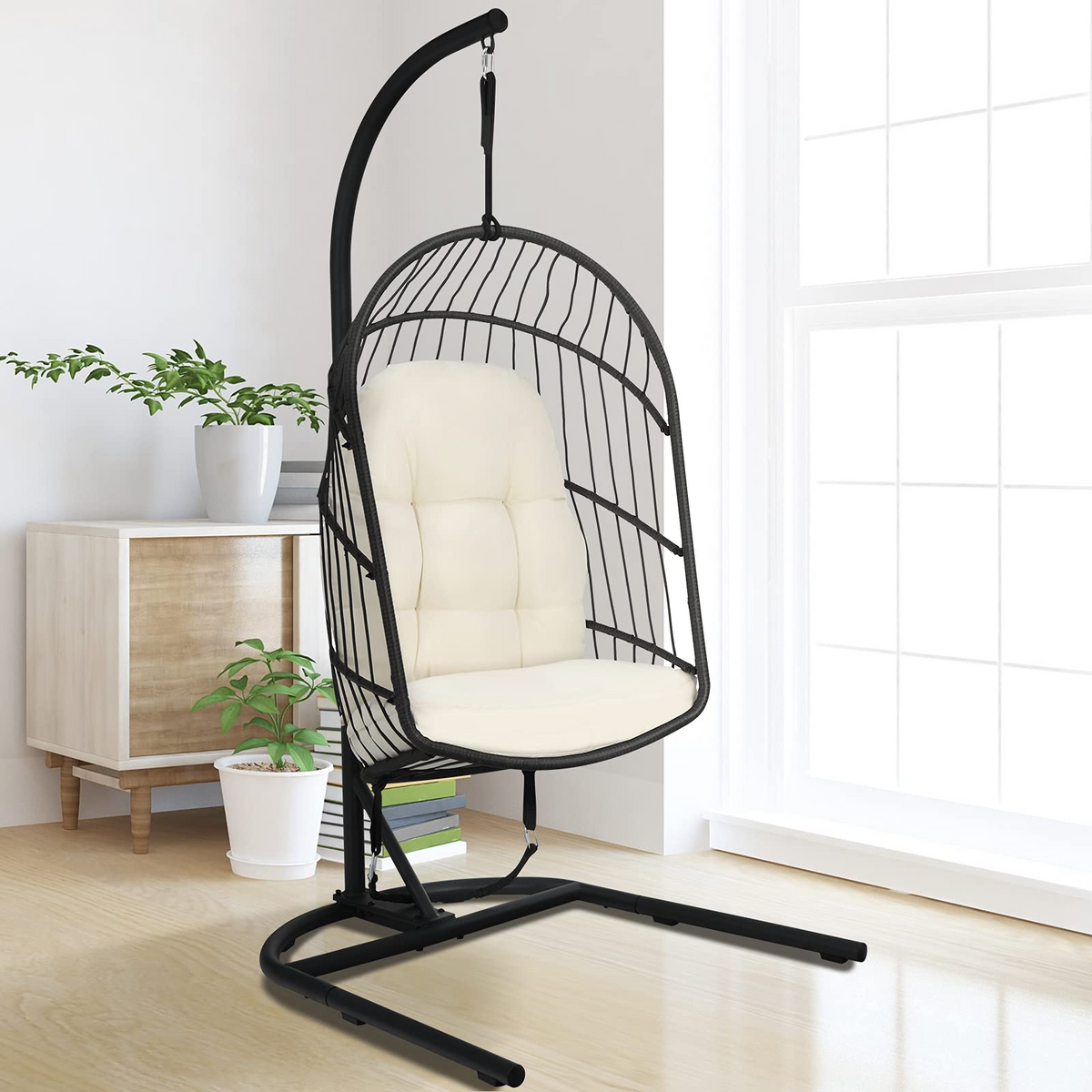 Goflame Hanging Egg Chair with Stand