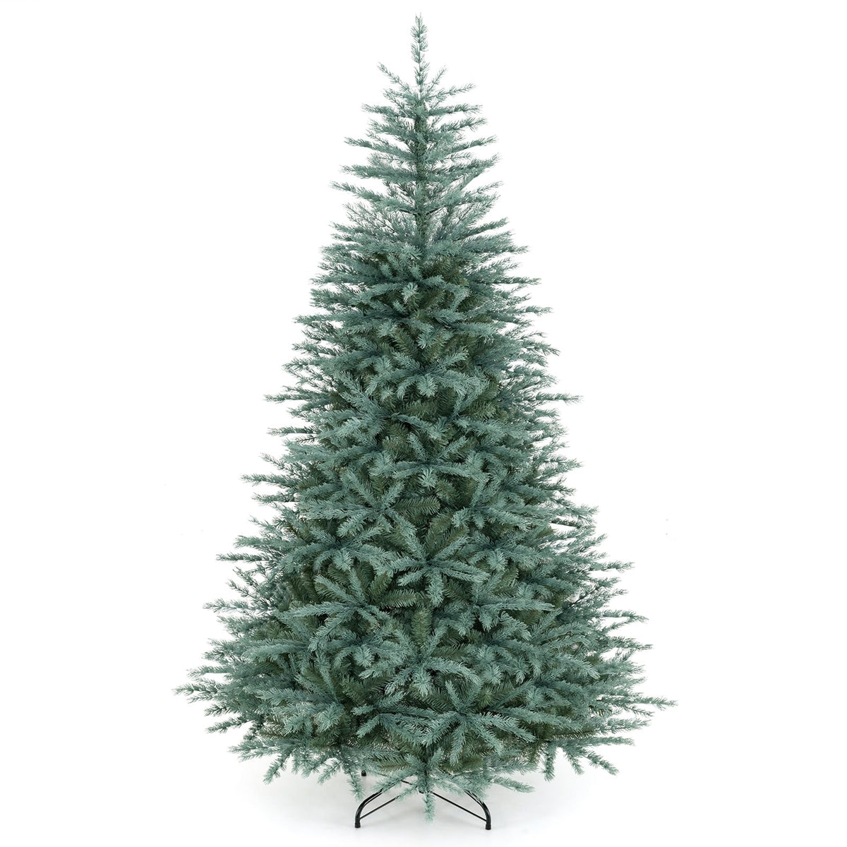 GOFLAME 6FT/7FT/8FT Artificial Christmas Tree Hinged Unlit Xmas Tree Blue-Green
