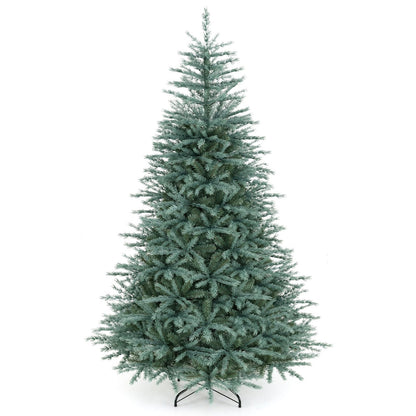 GOFLAME 6FT/7FT/8FT Artificial Christmas Tree Hinged Unlit Xmas Tree Blue-Green
