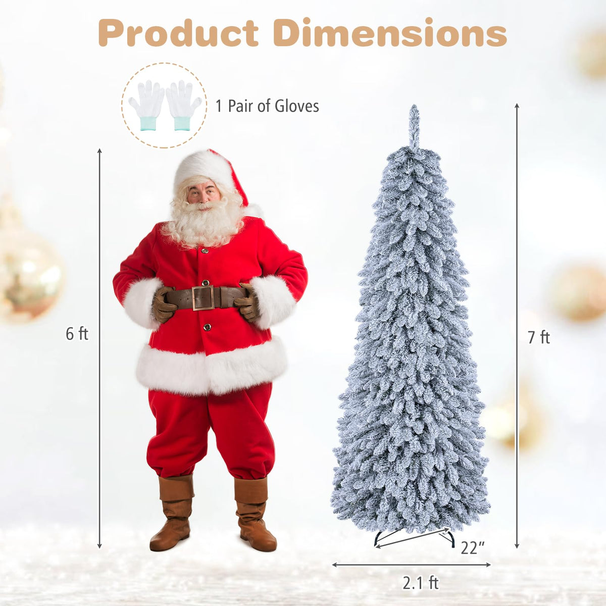 GOFLAME 6FT/7FT Pop Up Christmas Tree | Snow Flocked Collapsible Xmas Tree