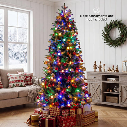 GOFLAME 7FT/8FT Pre-lit Christmas Tree with Power Connector