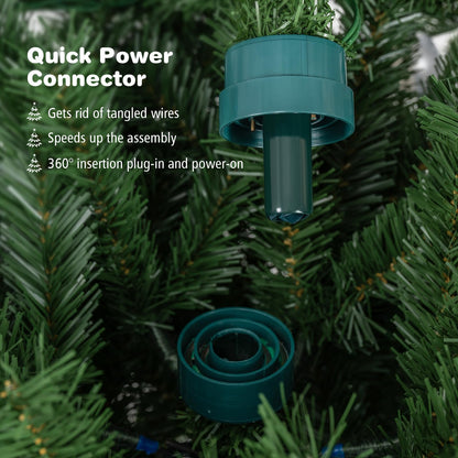 GOFLAME 7FT/8FT Pre-lit Christmas Tree with Power Connector