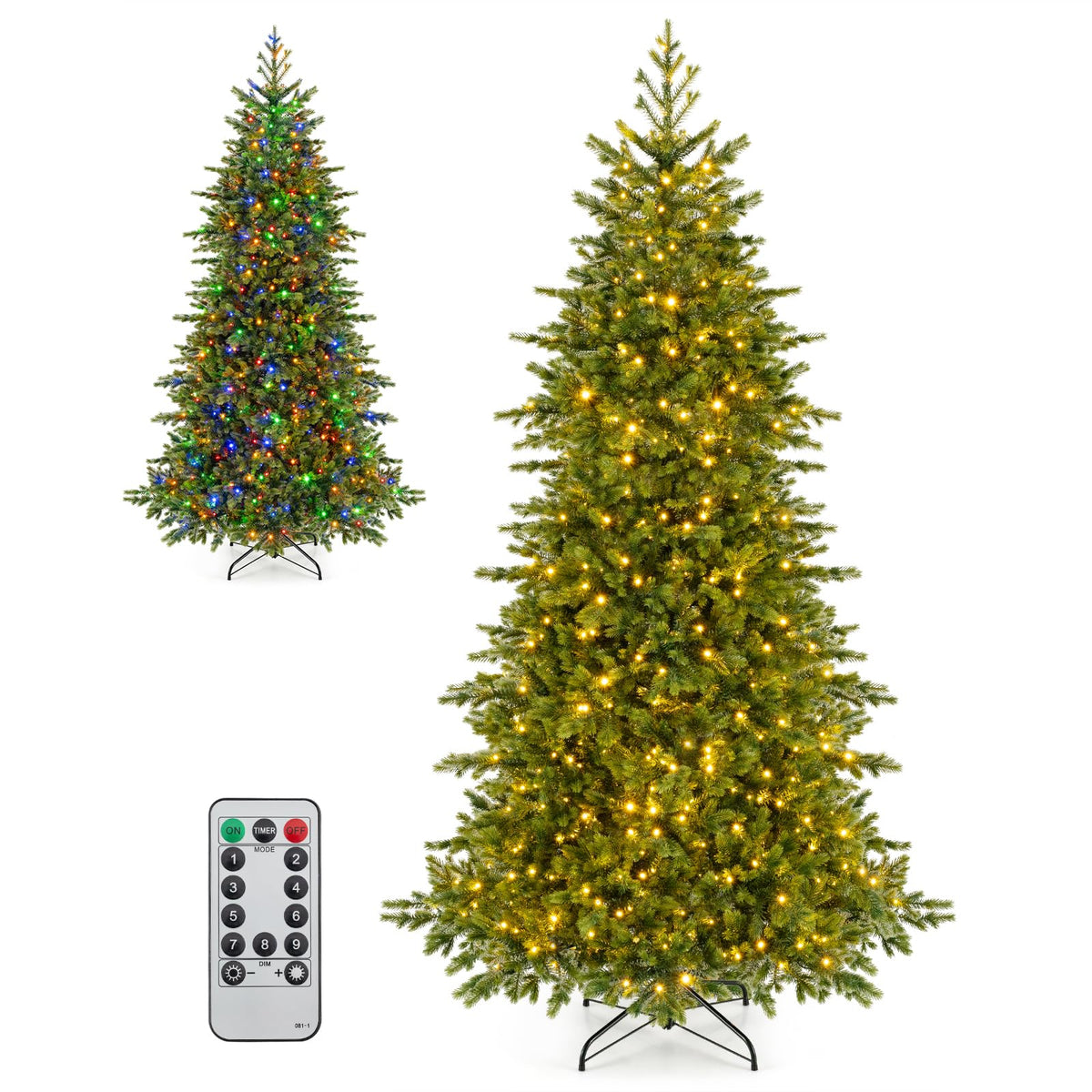 GOFLAME 6FT/7.5FT Pre-lit Christmas Tree Artificial Christmas Tree with Remote