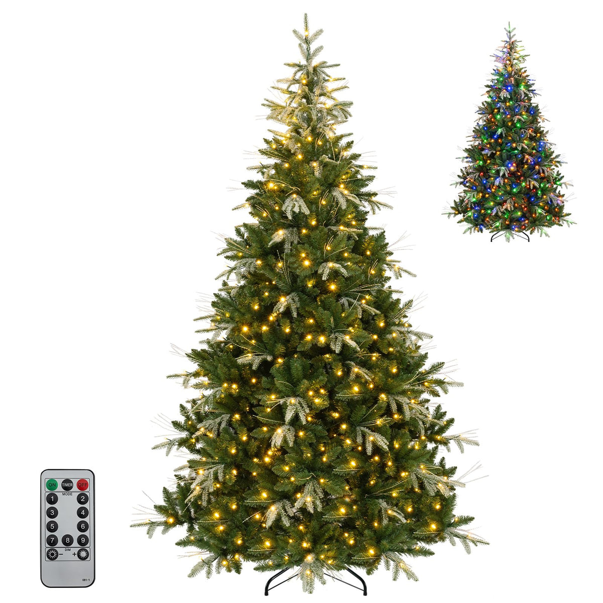 GOFLAME 7.5FT/9FT Pre-Lit Christmas Tree with Remote