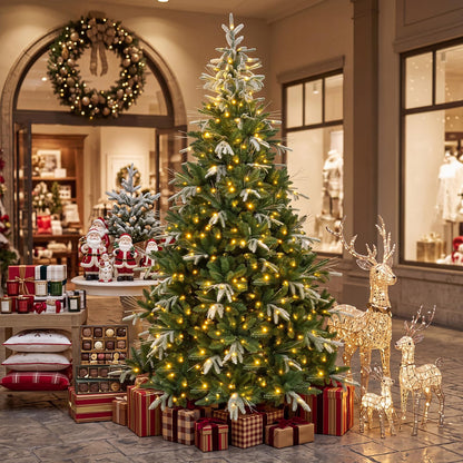 GOFLAME 7.5FT/9FT Pre-Lit Christmas Tree with Remote