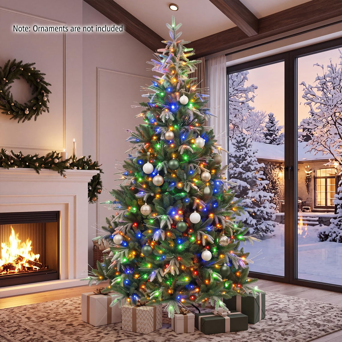 GOFLAME 7.5FT/9FT Pre-Lit Christmas Tree with Remote