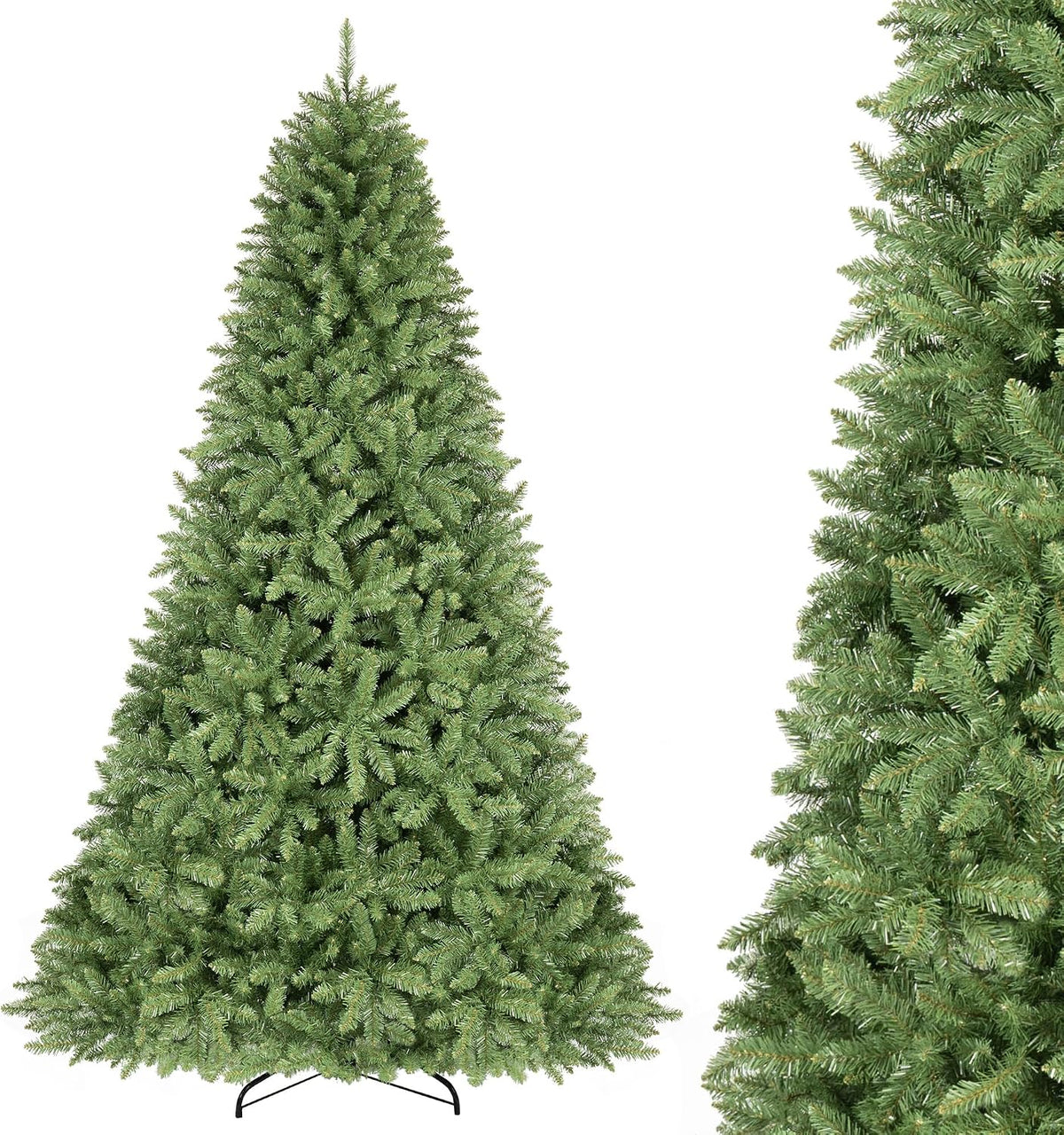 GOFLAME Artificial Christmas Tree with Folding Metal Stand Green