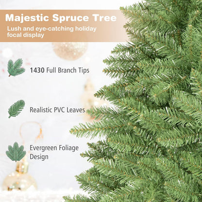 GOFLAME Artificial Christmas Tree with Folding Metal Stand Green