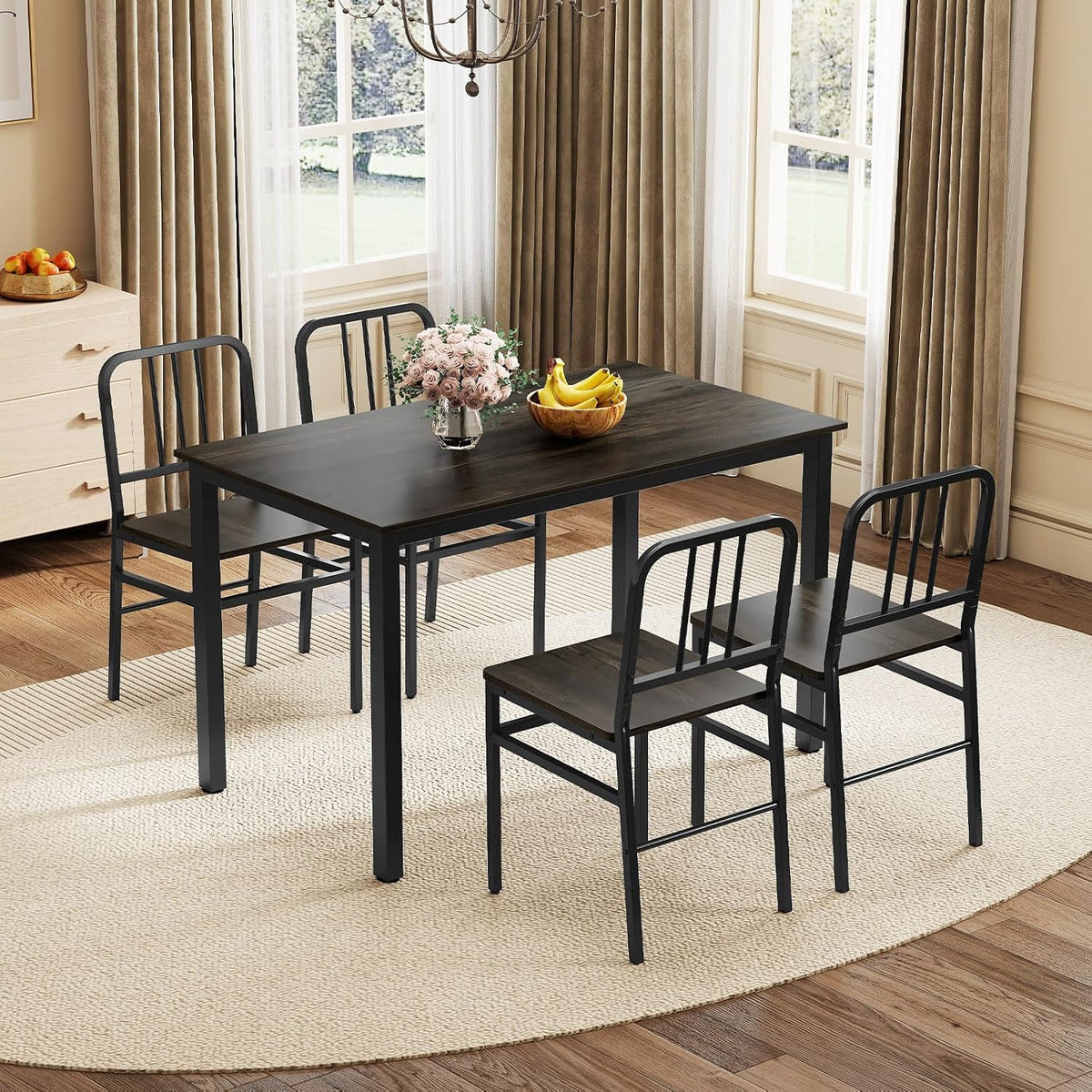 Goflame Metal Dining Chairs Set of 4 & Modern Kitchen Chairs