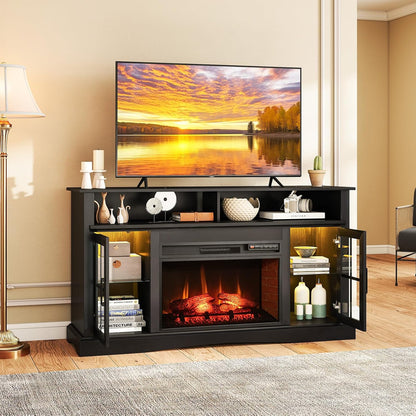 GOFLAME Fireplace TV Stand with Remote Controls and Thermostat
