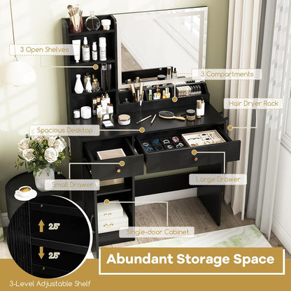 GOFLAME Makeup Vanity with Mirror and Lights