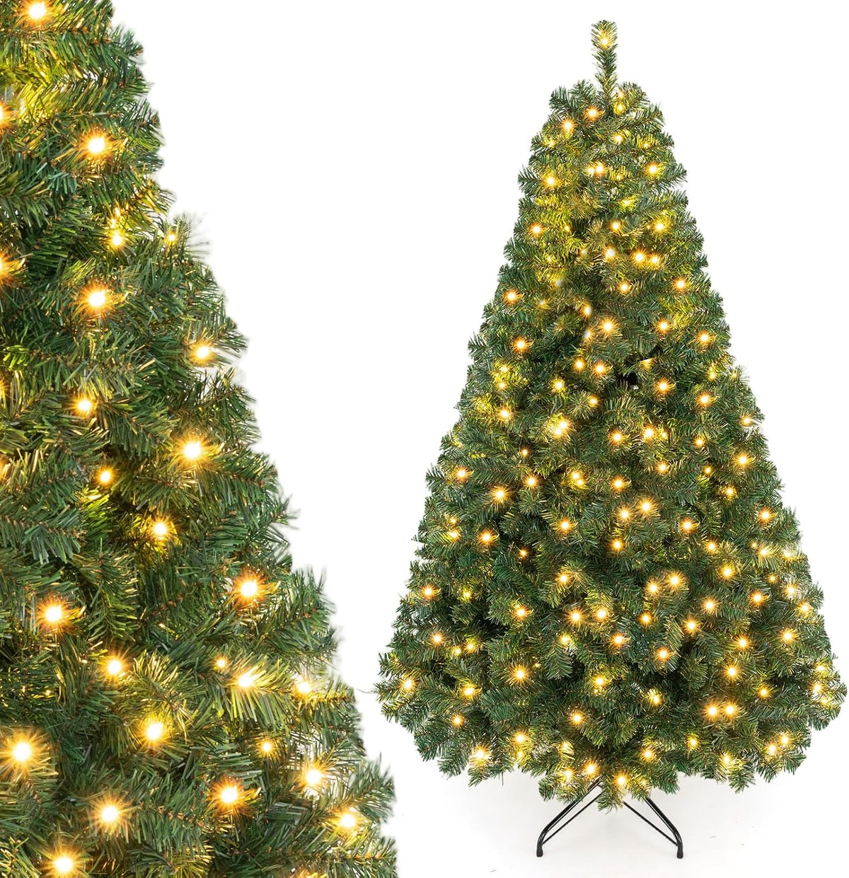 GOFLAME 6FT Pre-lit Christmas Tree with 230 Warm White LED Lights