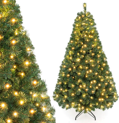 GOFLAME 6FT Pre-lit Christmas Tree with 230 Warm White LED Lights