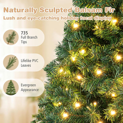 GOFLAME 6FT Pre-lit Christmas Tree with 230 Warm White LED Lights