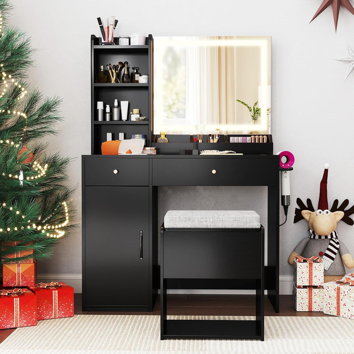 GOFLAME Makeup Vanity with Mirror and Lights