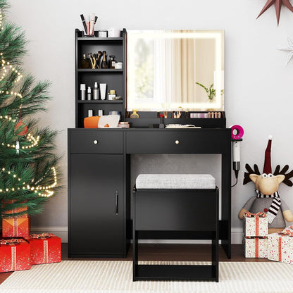 GOFLAME Makeup Vanity with Mirror and Lights
