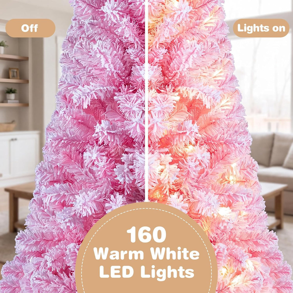 GOFLAME 5FT/6FT/7FT Prelit Christmas Tree
