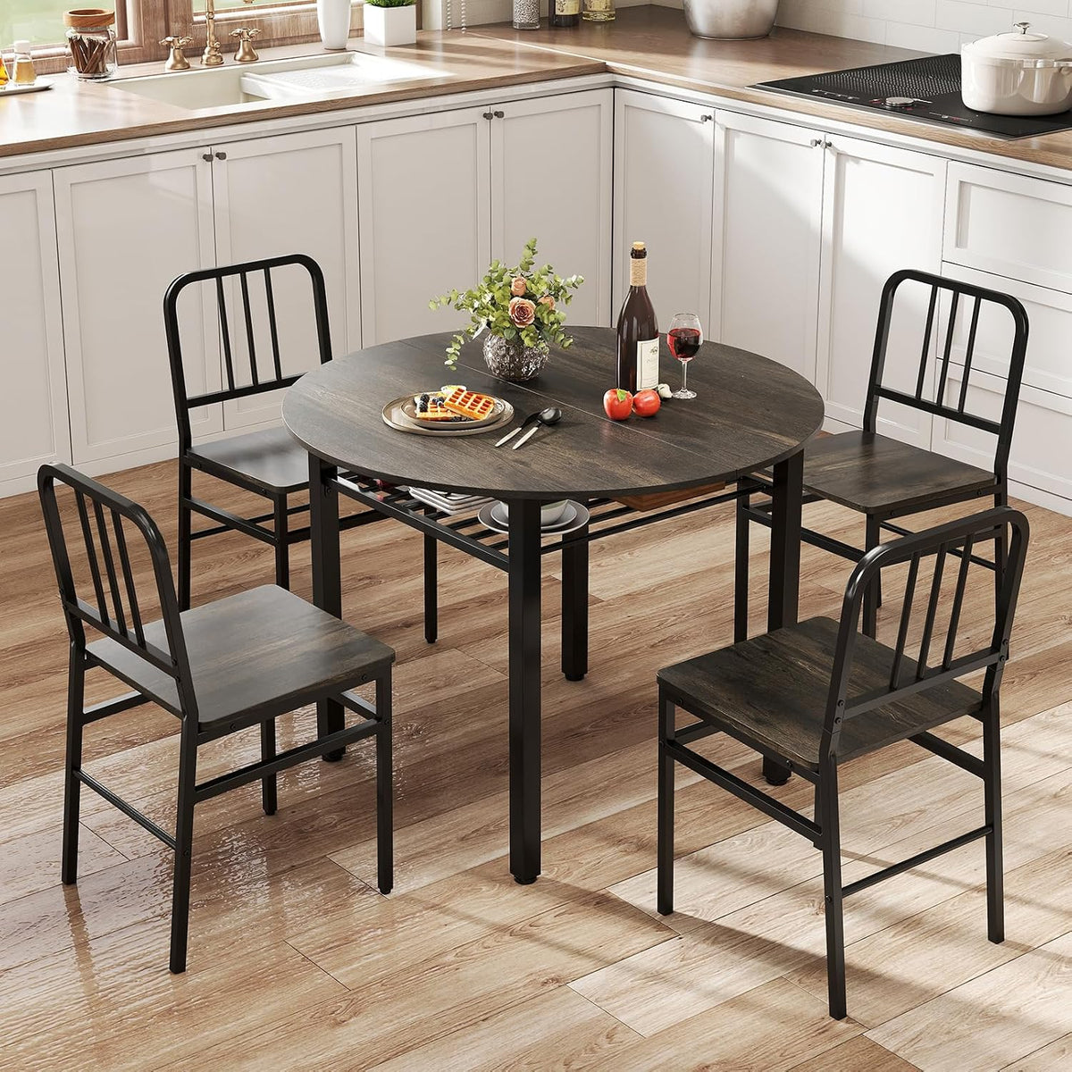 Goflame Metal Dining Chairs Set of 4 & Modern Kitchen Chairs