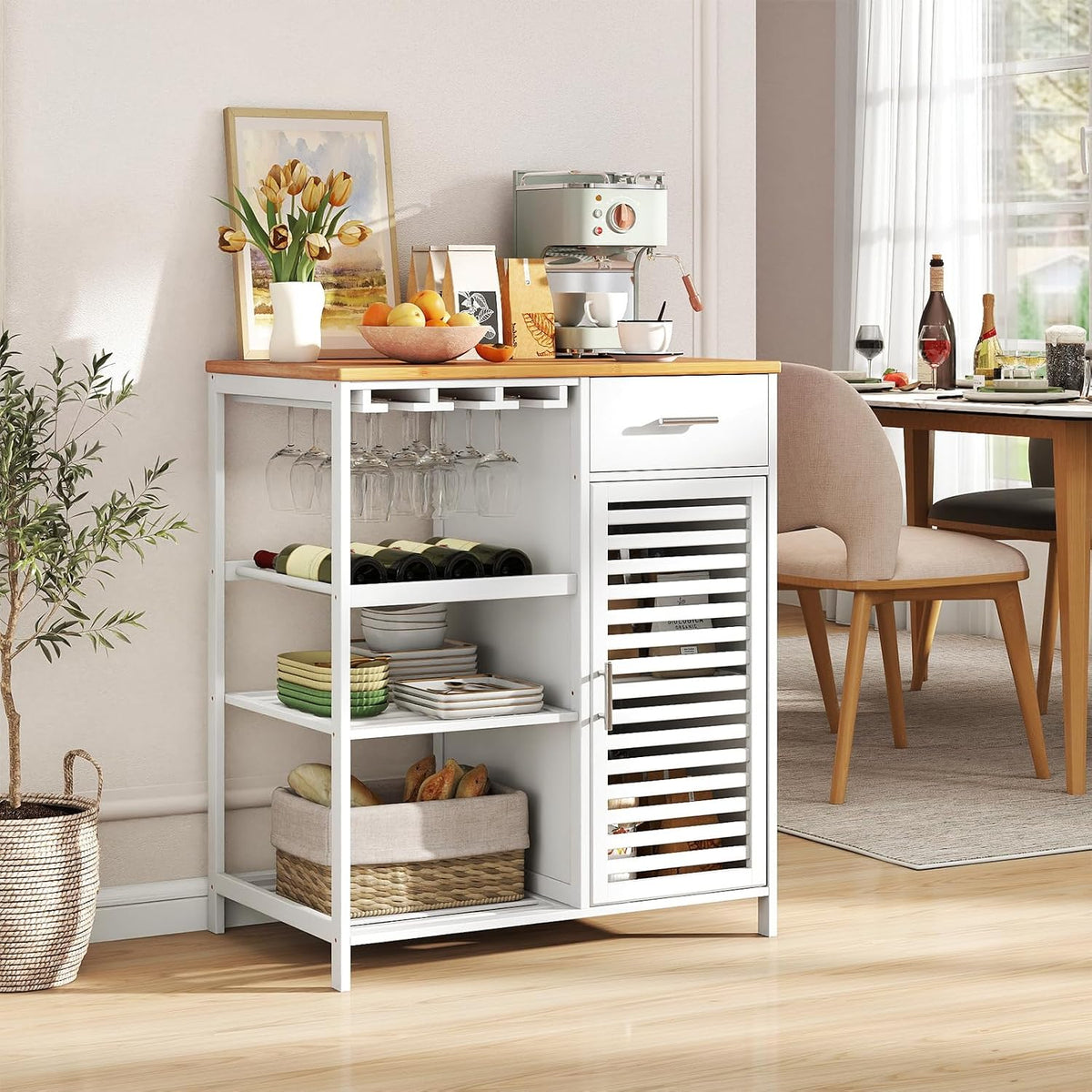 Goflame Kitchen Island with Storage Cabinet