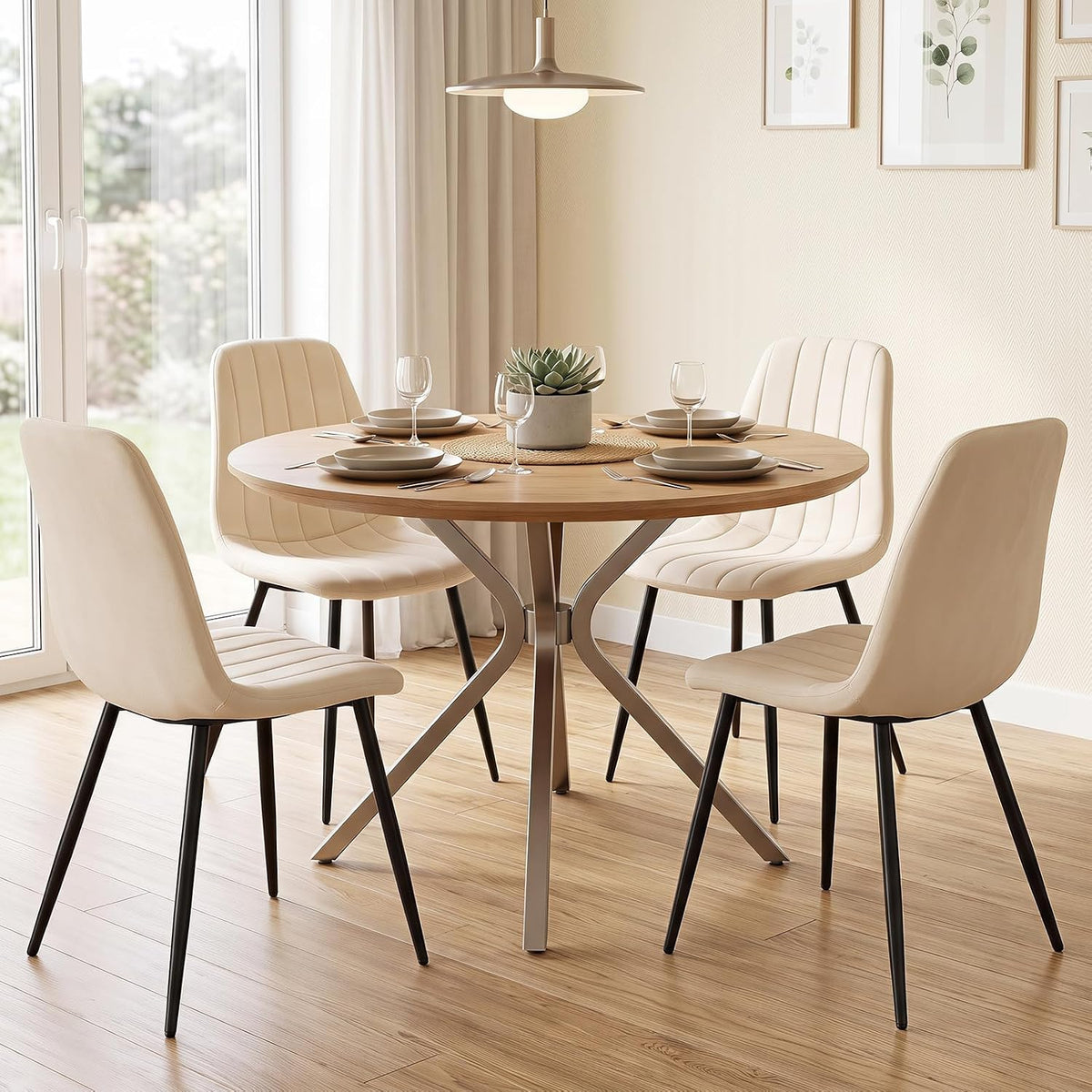 Goflame Upholstered Dining Chairs Set of 4