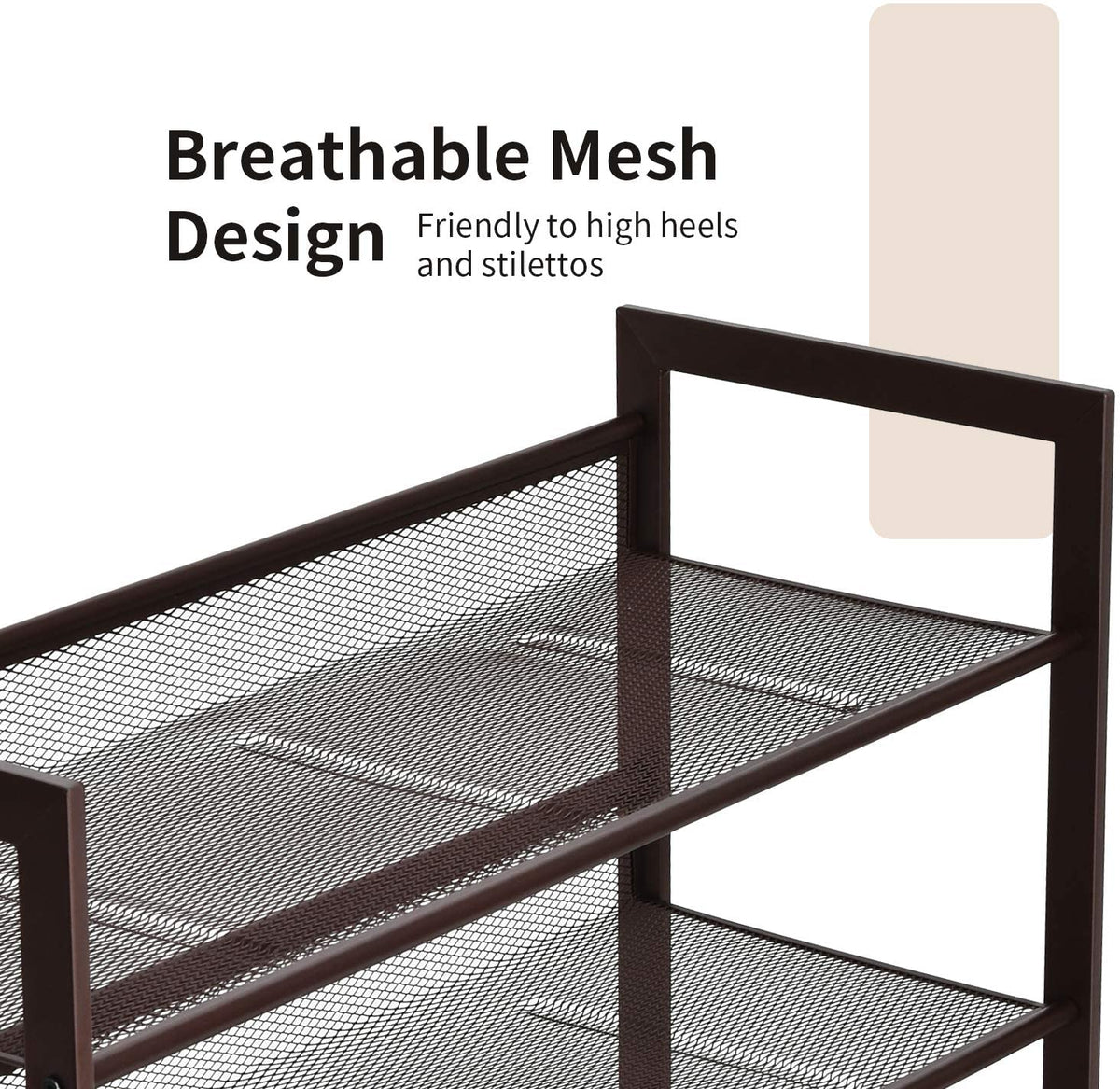 4-Tier Metal Shoe Rack, Shoe Storage Organizer - Goflameus