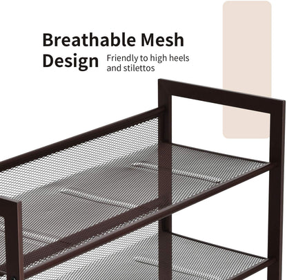 4-Tier Metal Shoe Rack, Shoe Storage Organizer - Goflameus