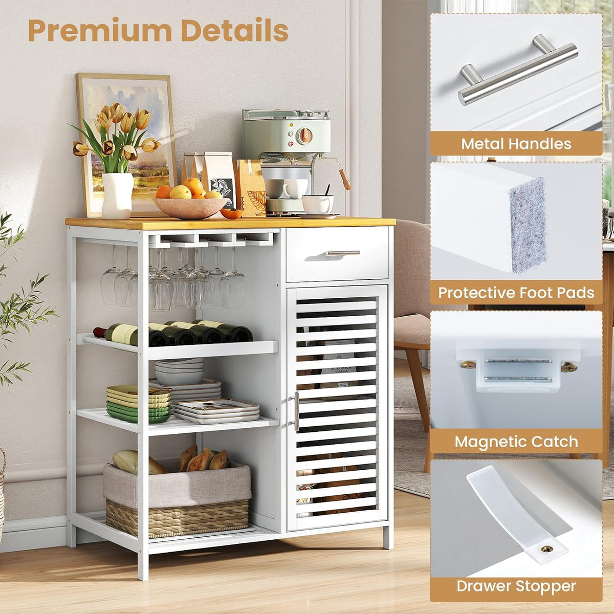 Goflame Kitchen Island with Storage Cabinet