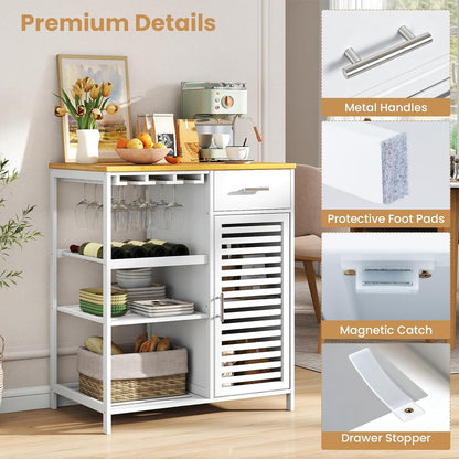 Goflame Kitchen Island with Storage Cabinet