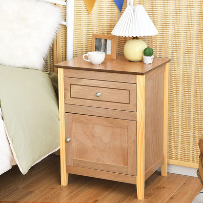 Wooden End Table W/Shelf - Goflame