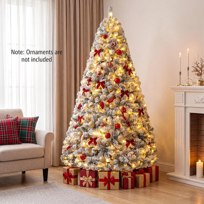 GOFLAME Artificial Christmas Tree Snow Flocked