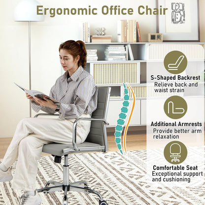 Goflame Leather Office Chair,Ergonomic Computer Desk Chair