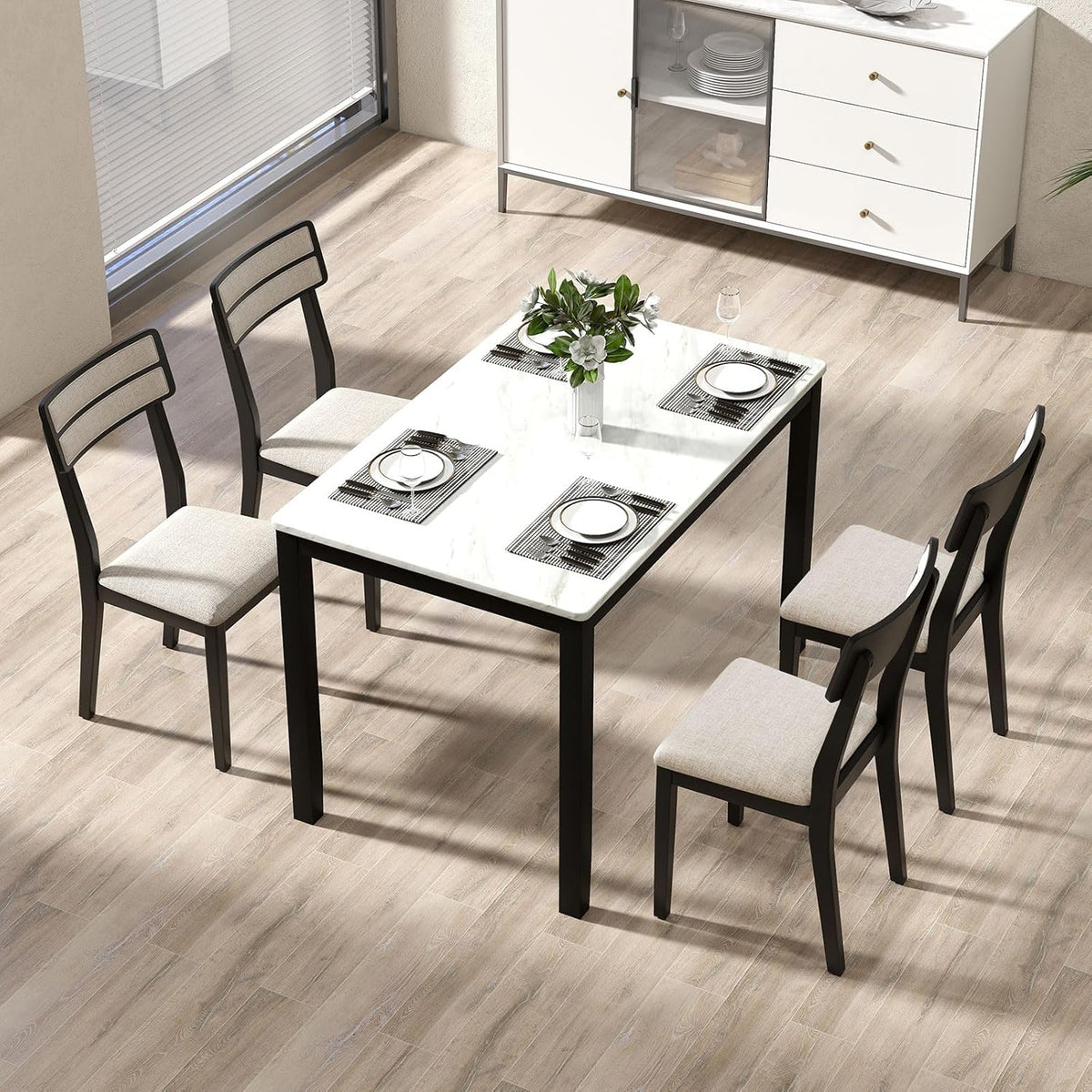 Goflame Modern Dining Chairs Set of 2/4 Upholstered Kitchen Chair